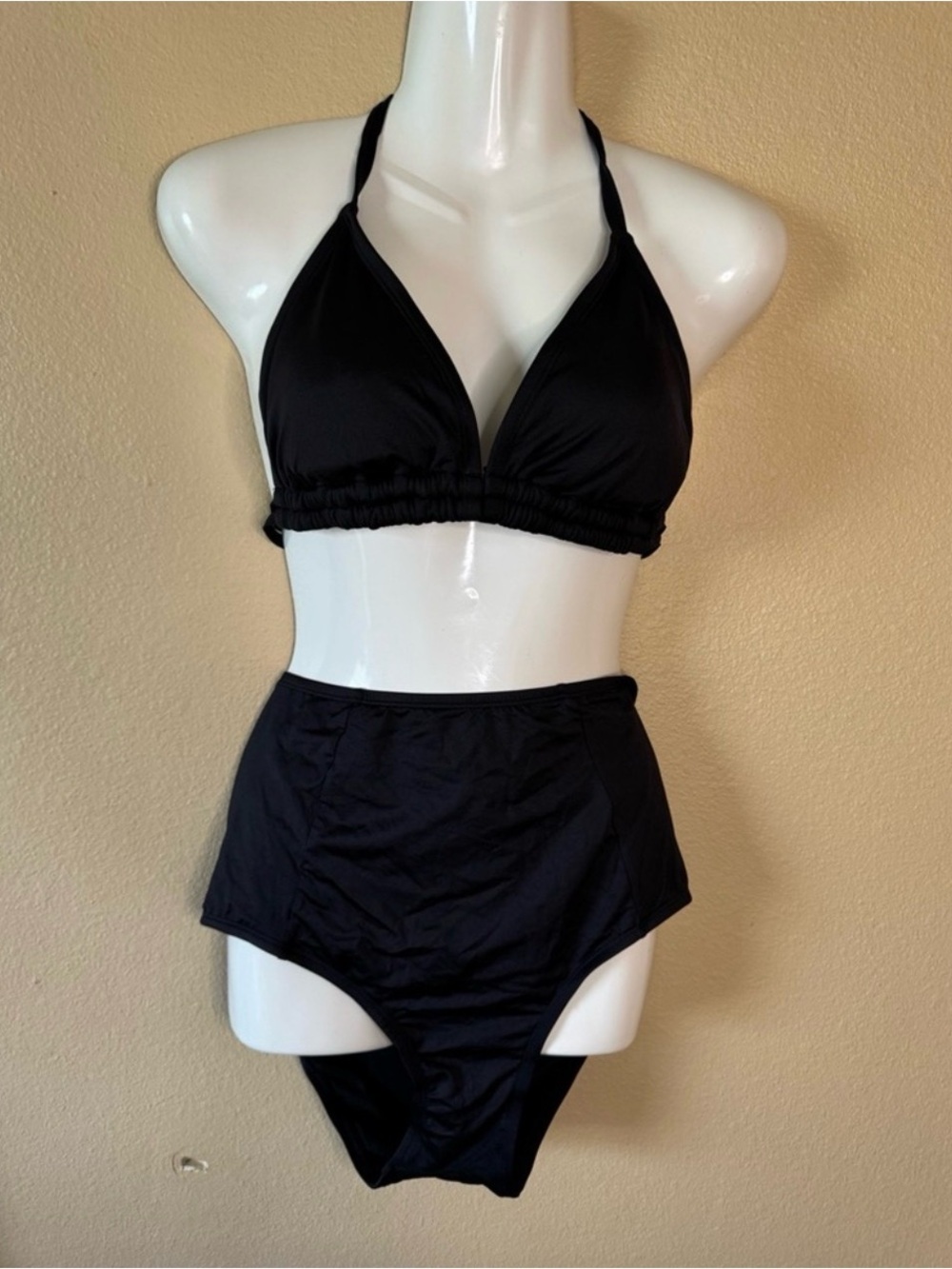 Kona Sol Black High Waist Bikini Set
